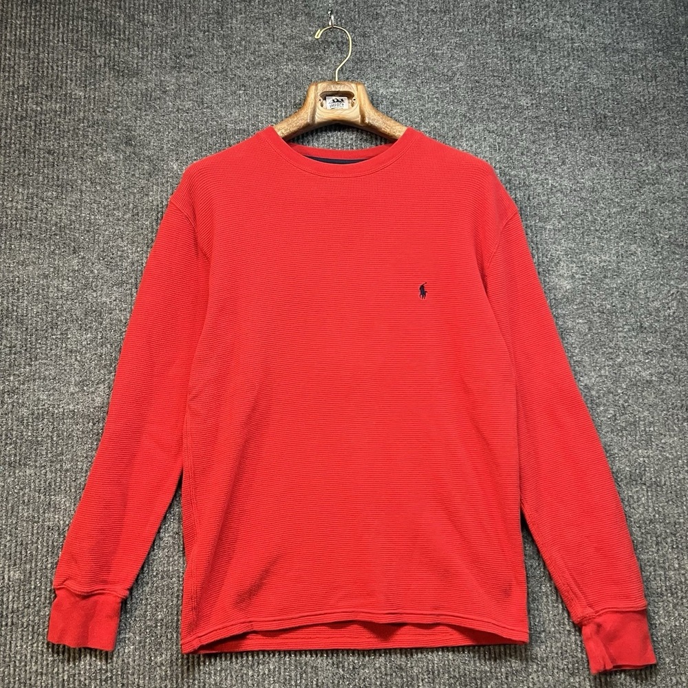 Polo Ralph Lauren Waffle Thermal Long Sleeve Shirt Men's Size Large Red